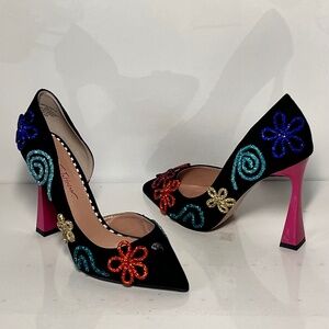 Betsey Johnson Kimara Embellished Pointed Toe D'Orsay Heels